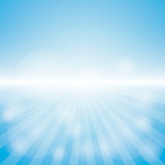 Blue Background With Sunburst at lower side. Vector Illustration