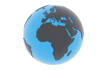 Erde Europa Afrika - dunkelgrau blau
