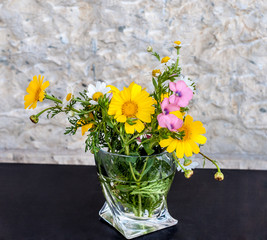 flowers in a small vase