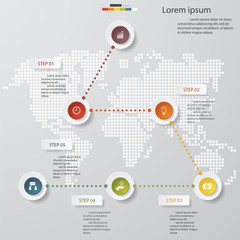 5 steps chart template/graphic or website layout.