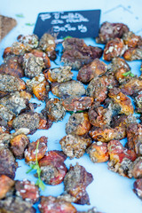 Fresh mussels on fish farmer market in Provence