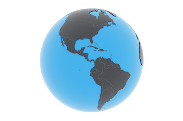 Erde Amerika Länder - dunkelgrau blau