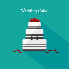Wedding cake. Icon in the flat style. Vector.