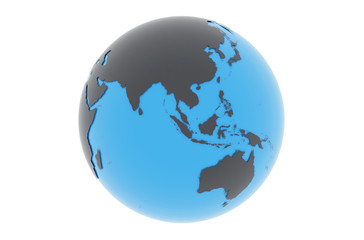 Erde Asien Australien - dunkelgrau blau