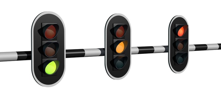 Stoplicht op rood oranje en groen