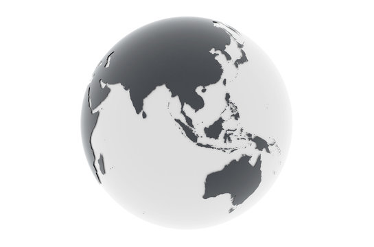 Erde Asien Australien - dunkelgrau hellgrau