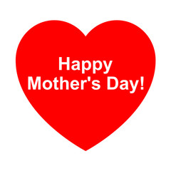 Icono texto happy mother's day en corazon
