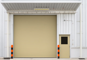 Roller door or roller shutter. Also called security door. Automatic operation with electric motor....