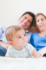 Family with her baby