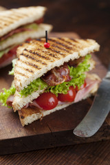 club sandwich on white background