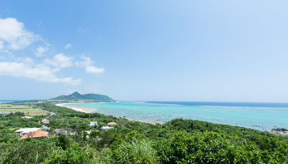 Obraz premium Ishigaki Island, beautiful tropical paradise of Japan surrounded by clear blue sea and lush greenery, Okinawa