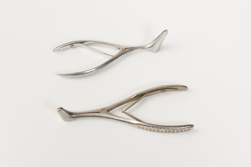 medical instruments isolated on a white background