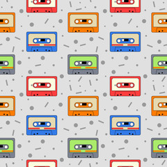 Audio Cassettes seamless pattern