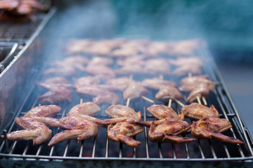 BBQ chicken, Gai Yang, Thai street food in Bangkok