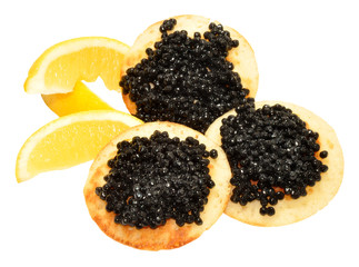 Caviar On Blini Pancakes