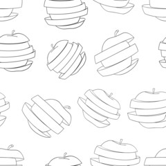 Delightful garden - Seamless pattern of a lot of sliced apples.