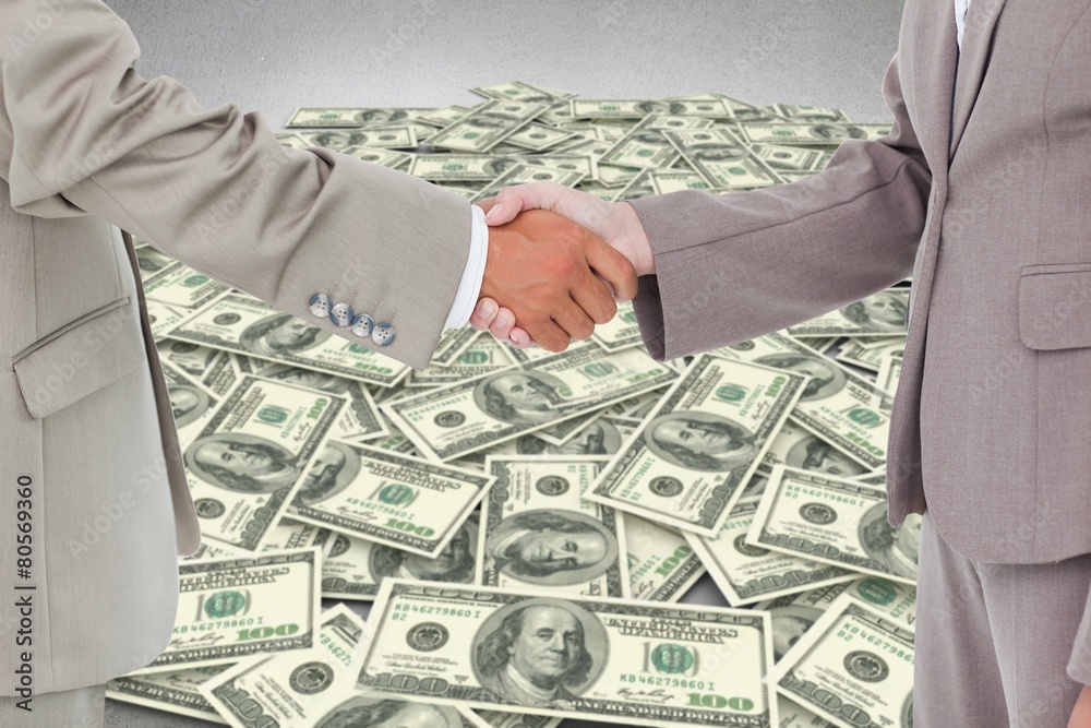 Aufkleber composite image of side view of shaking hands