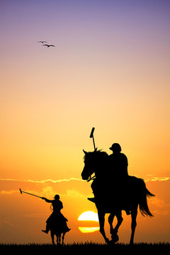 Polo Players On Horses