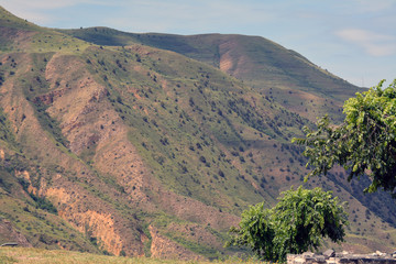 Fototapeta na wymiar mountain slopes next to geghard monastery
