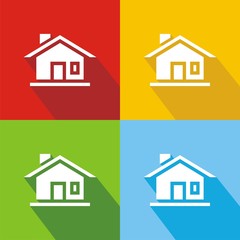 Iconos casa puerta colores sombra