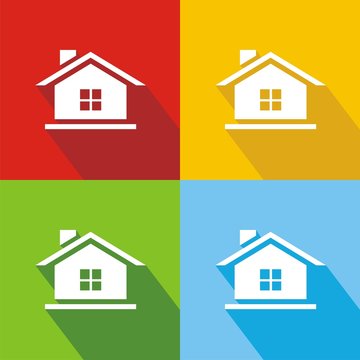 Iconos casa venta colores sombra