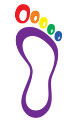 Foot symbol - foot print lgbt flag