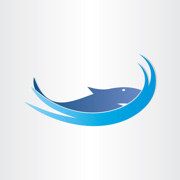 shark in ocean symbol design