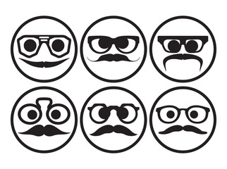 Hipster faces expressions
