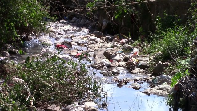 A polluted river in Nepal