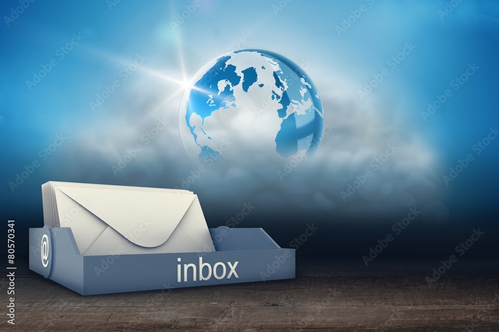 Poster Composite image of blue inbox