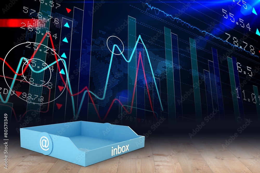 Poster Composite image of blue inbox