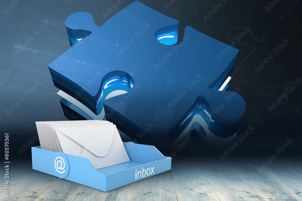 Poster Composite image of blue inbox