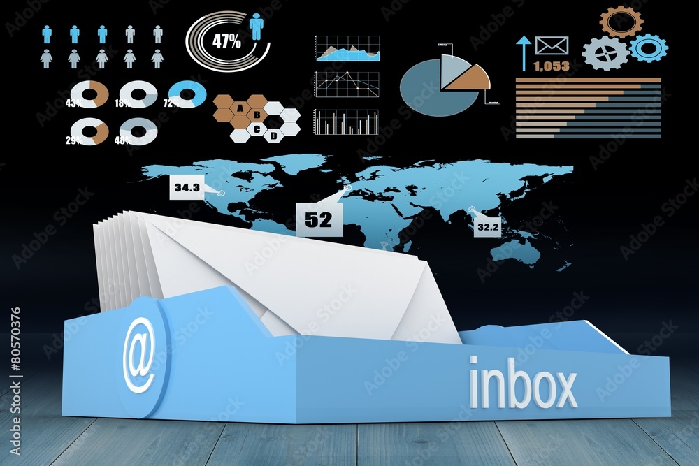 Poster Composite image of blue inbox