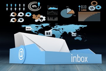 Composite image of blue inbox