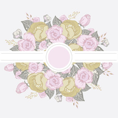 Wedding invitation , greeting card with floral elements