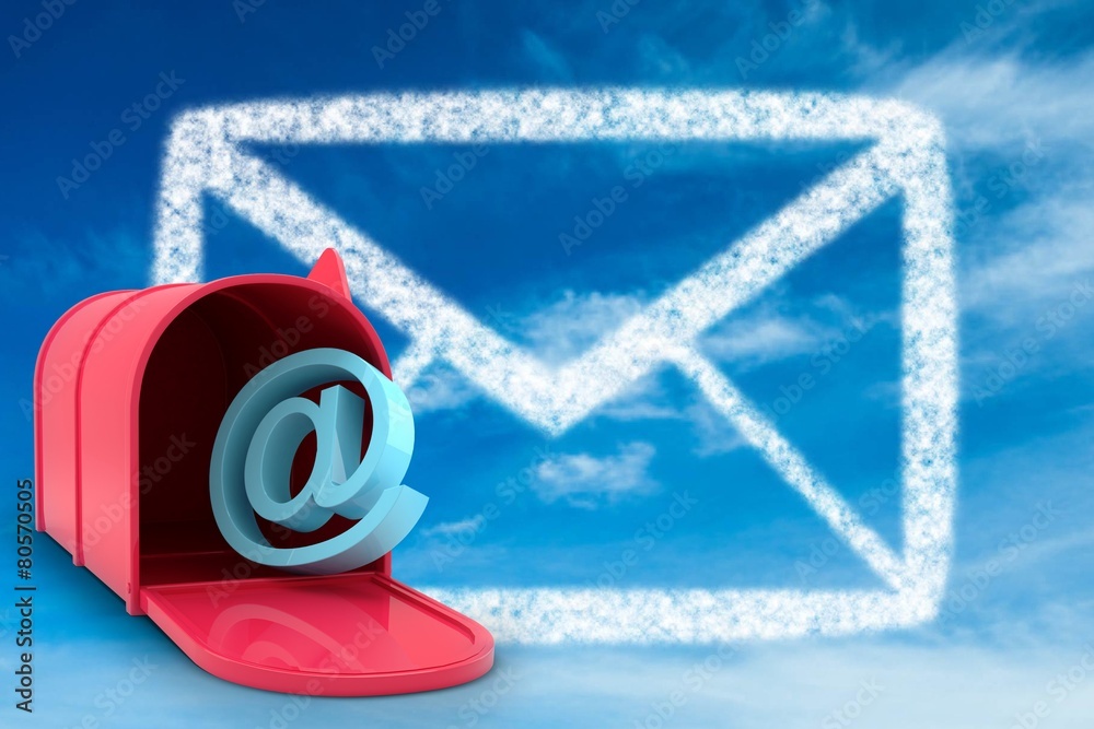 Aufkleber composite image of red email post box