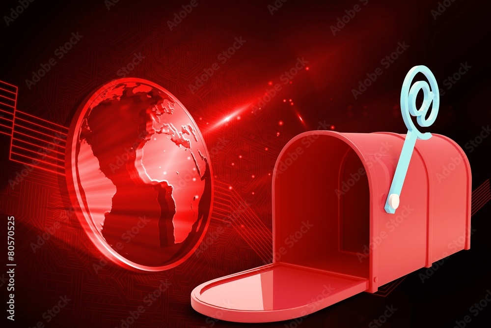 Aufkleber composite image of red email post box