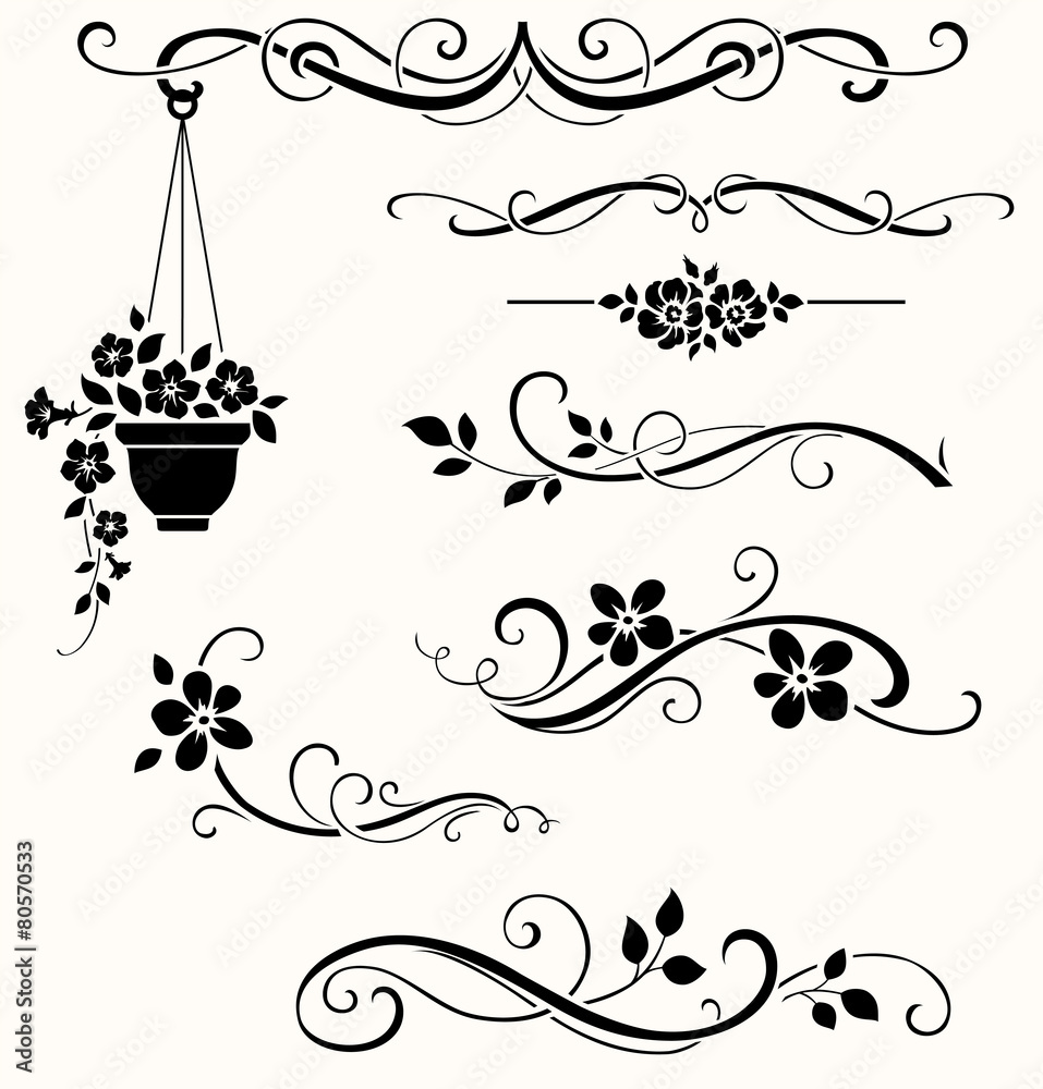 Wall mural Floral elements