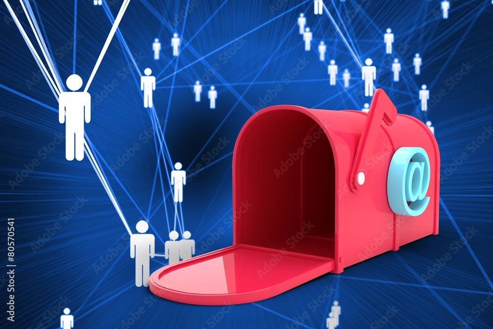 Aufkleber composite image of red email post box