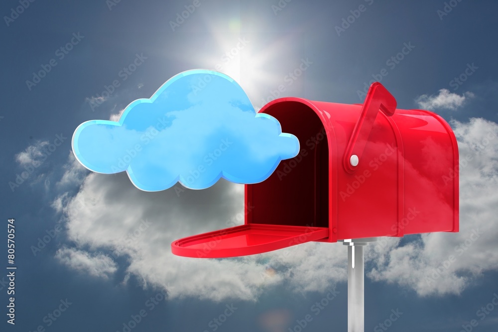 Poster composite image of red email postbox