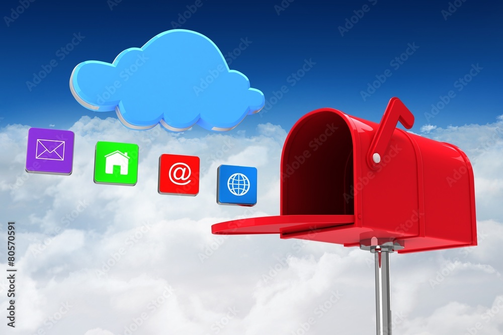 Poster composite image of red email postbox