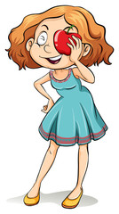 Girl with an apple