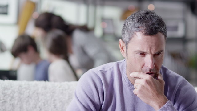A man is concerned and stressed about life