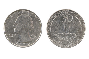 American one quarter dollar coin.