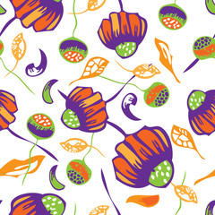 Seamless colorful floral elements , chamomile 3