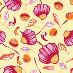 Seamless colorful floral elements , chamomile 1