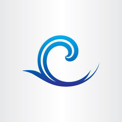 sea or ocean blue wave abstract icon