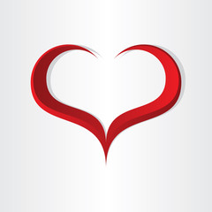 red heart shape abstract icon design