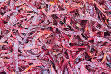 Dried red hot chillies