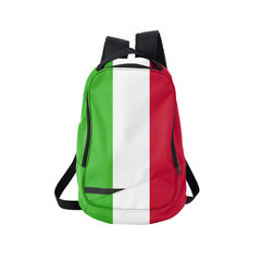 Italy flag backpack isolated on white